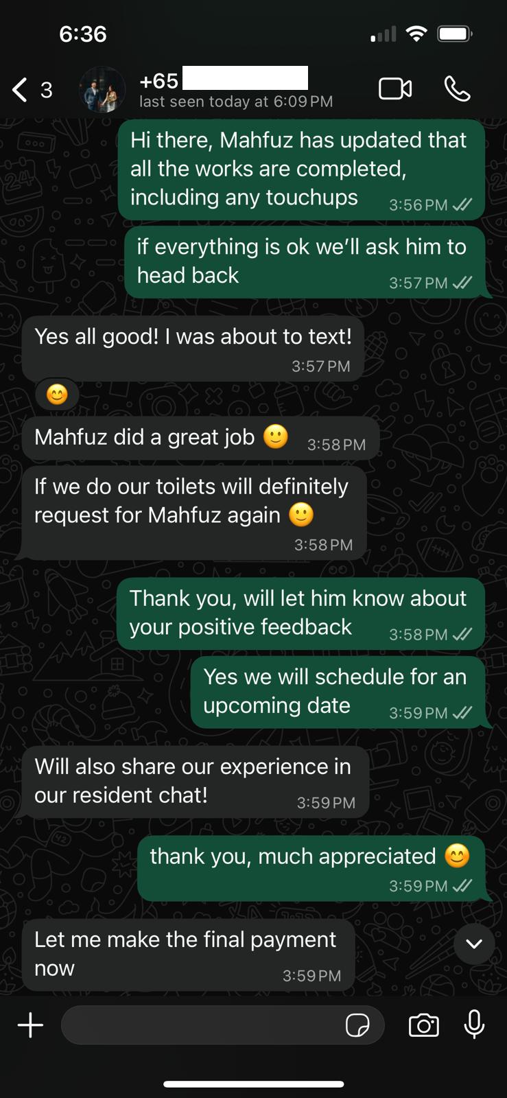 Customer testimonial